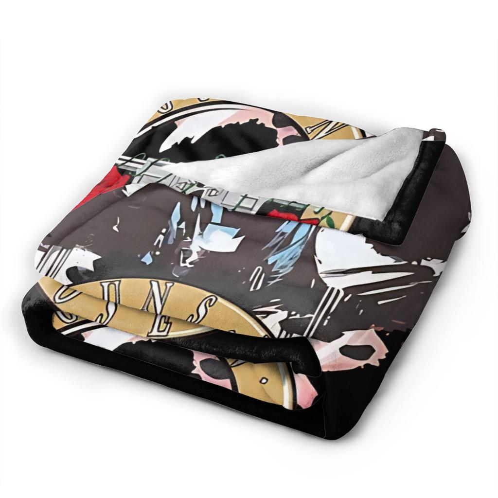 Guns N Roses Band  Blanket  Decorative Flannel Throw Blanket For Couch Bed Soft Warm Custom Quality Bedspread Gift