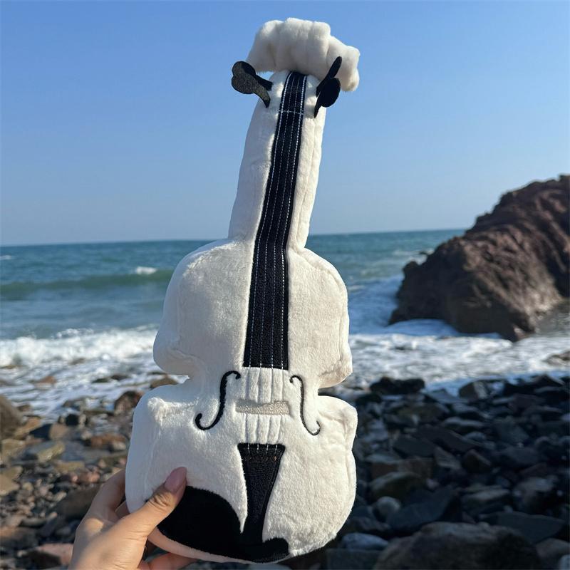 27Cm Violin Plush Toys Funny Decorative Ornaments Realistic Violin Doll Exquisite Throw Pillows Birthday Gifts For Child Friends