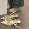 Silk Satin Gentle Bow Single Shoes Women's Back Trip Strap Bag Top Beautiful Temperament Sandals
