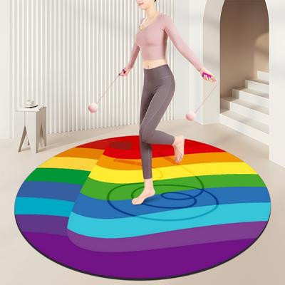 Tapis de Fitness Spirale Arc-en-ciel Design Fleur Colorée Mouvement Motif Sain Antidérapants Tapis d'Exercice pour Salle de Sport à Domicile