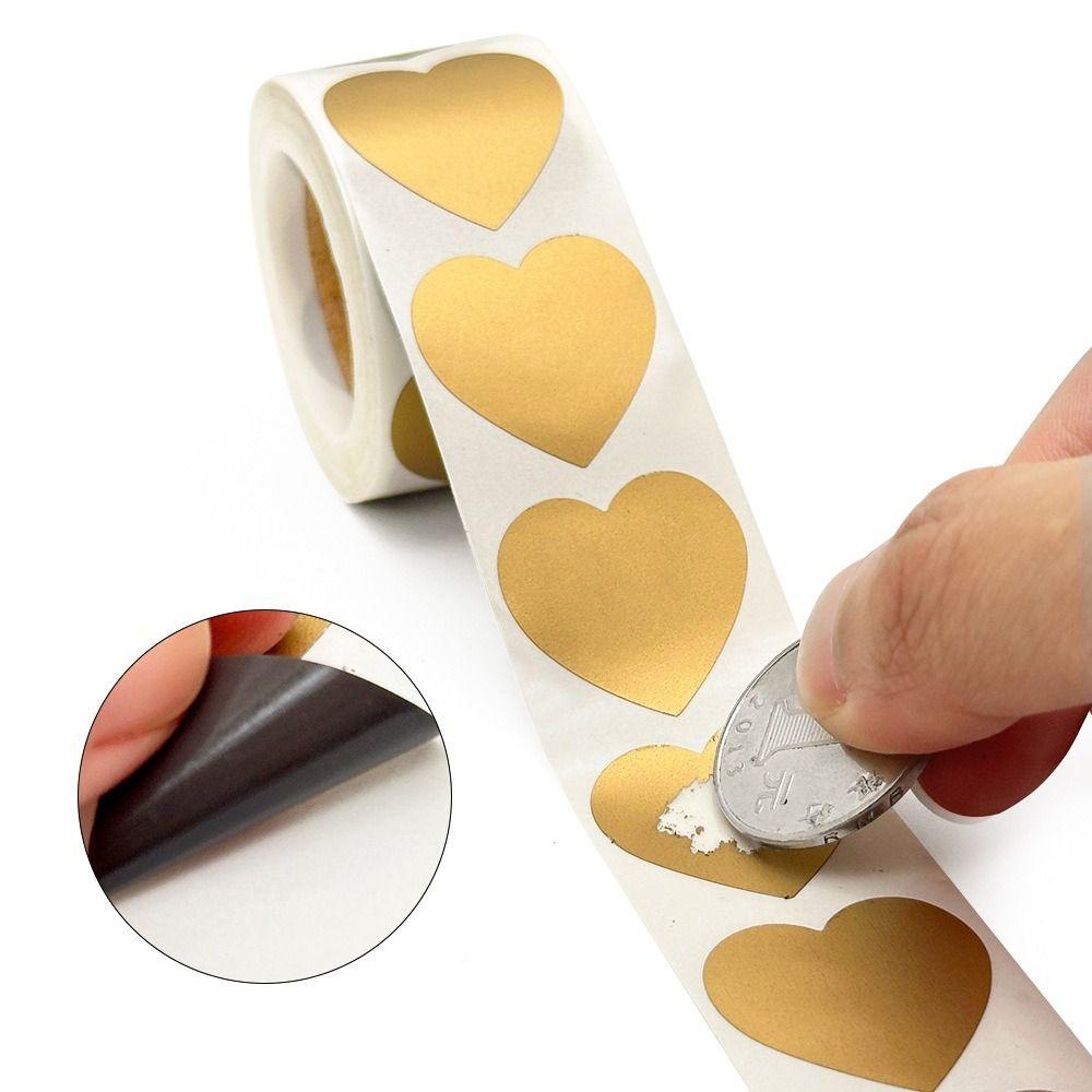 300pcs/Roll Self-adhesive Scratch Labels Stickers 2.5cm DIY Scratch Stickers  Party Supplies