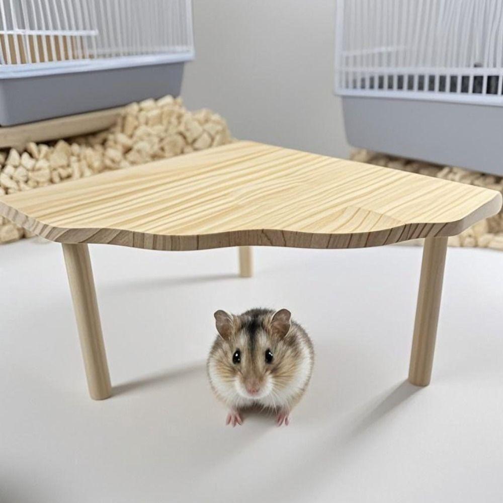 Wooden Hamster Platform Jumping Board Mini Wood Table Rat Toy Hamster Climbing Toy For Chinchilla
