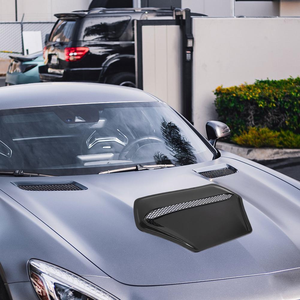 Automotive Hood Scoop Decorative Bonnet Vents Cover For Auto Adhesive Bright Black Decorative Hood Cover Fit For Car Decor