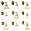 Nordic Modern Copper LED Wall Lamp Bedroom Bathroom Mirror Light Glass Ball Edison Retro Wall Lights Sconces