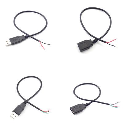 Bakır USB Tek Erkek Başlı İki Çekirdekli Şarj Kablosu Dört Çekirdekli Veri Kablosu USB Bağlantı Kablosu Kalay Besleme Kablosu Uzatma Kablosu