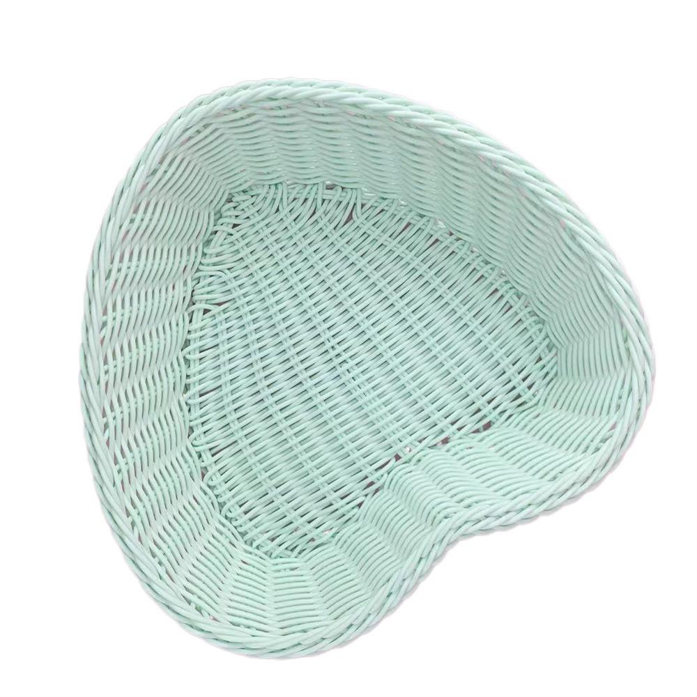 Plastic Wicker Basket Hand Woven Storage Basket New Imitation Rattan Basket  Fruit Display