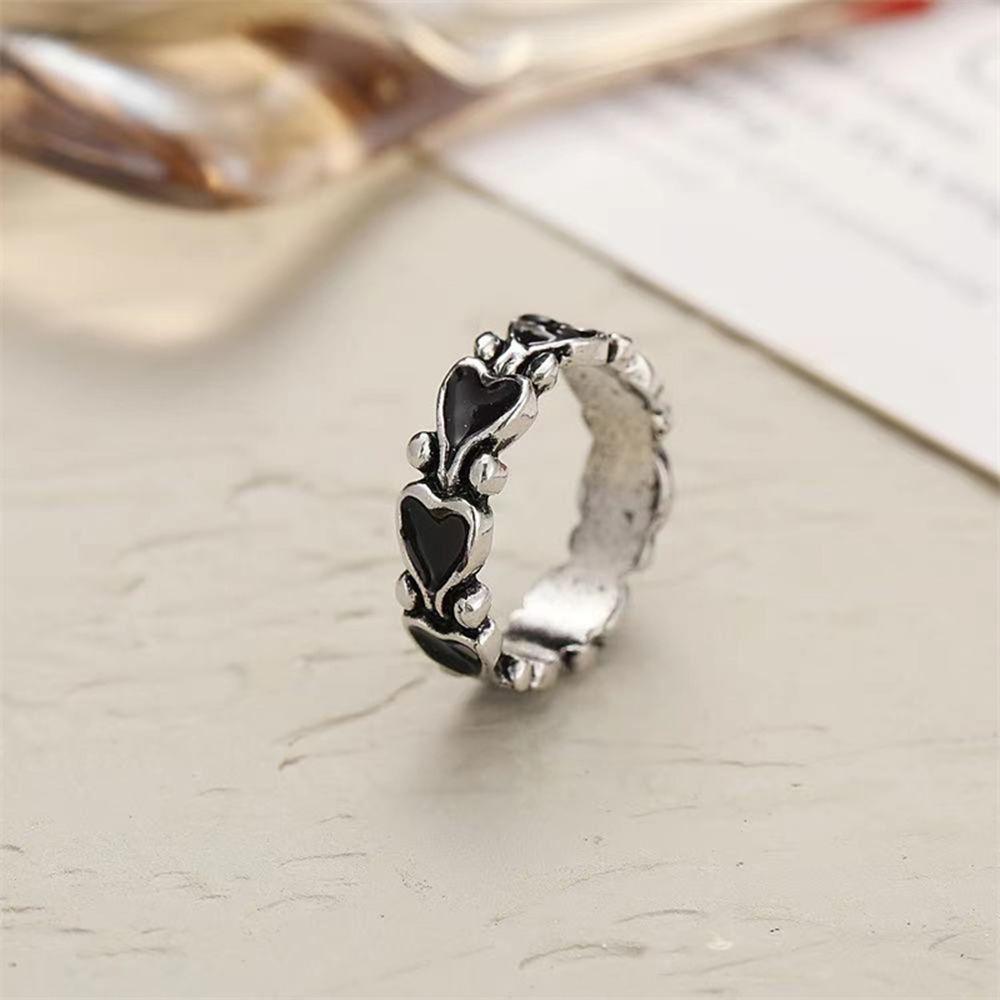 Wedding Index Finger Ring Geometric Women Rings Heart Chain Ring Korean Style Heart Stackable Rings