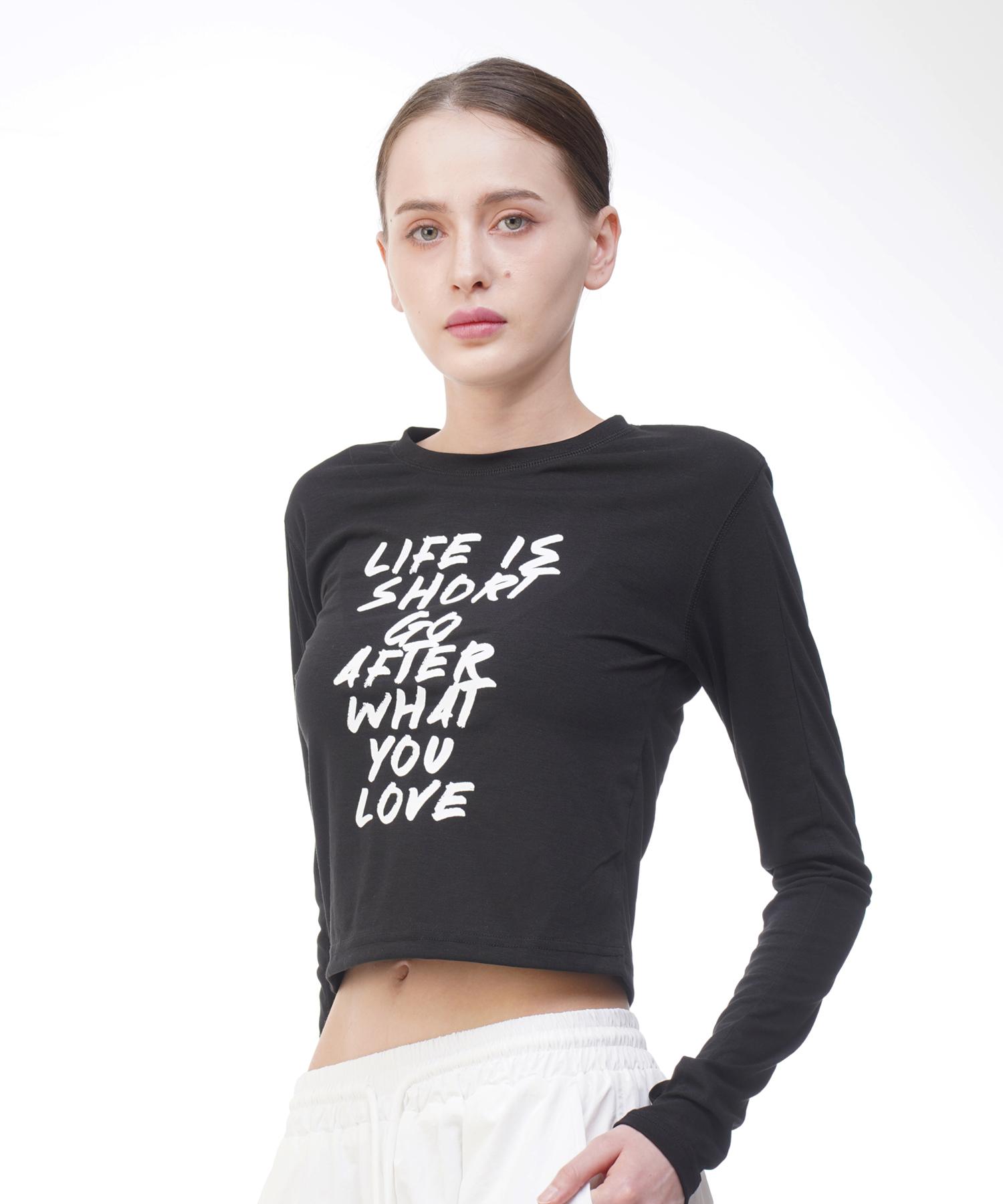D So H Life Semi-Warmer Crop Top Black Free