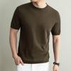 IMAGINEX Men's Business Casual Lyocell Linen Knit Short Sleeve T-Shirt IM26C124
