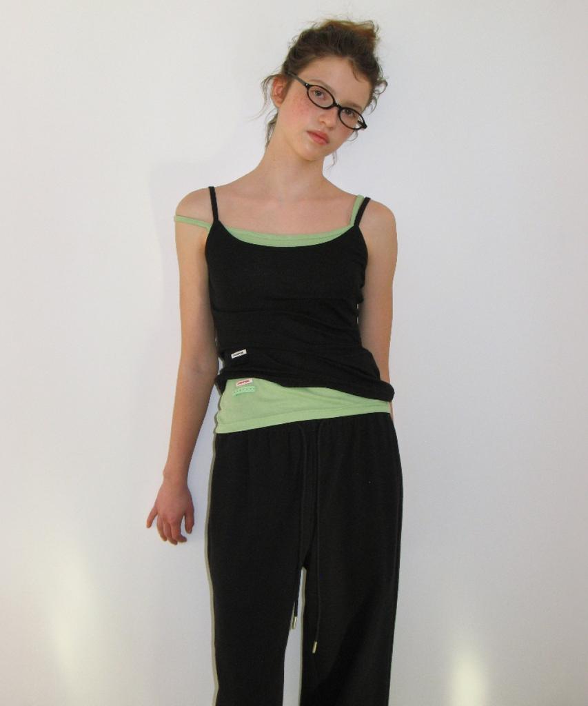 RONRON Leg Warmer Layered Sweat Pants Black