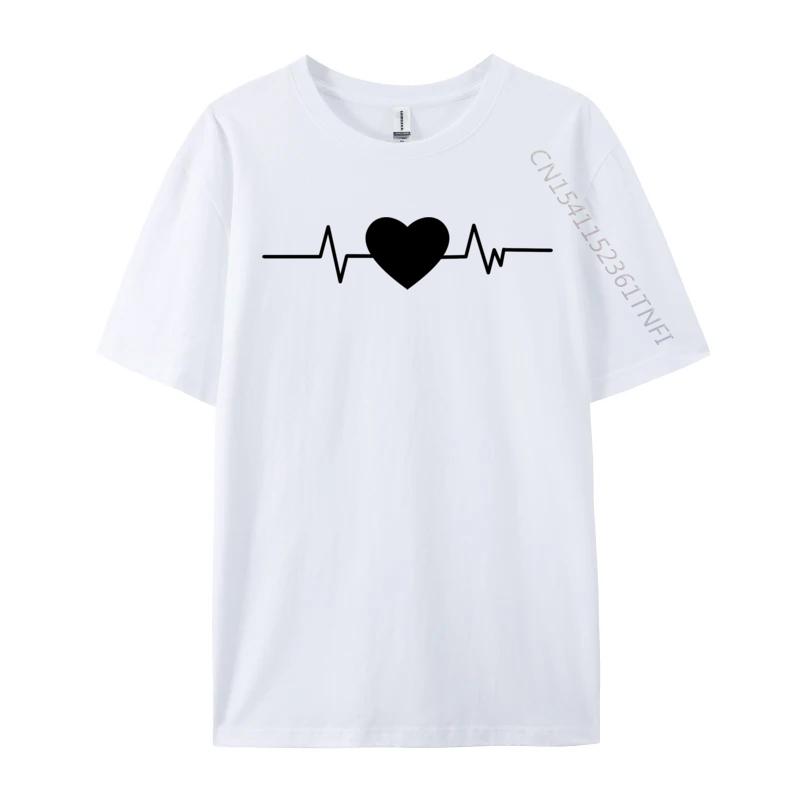 Cooles einzigartiges Retro Herzschlag T-Shirt Baumwollstoff T-Shirts für Männer Lustige Oberteile T-Shirts Schwarze Grafik-T-Shirts