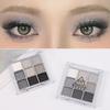 Cement Ash Smoky Eyeshadow Palette Dark Punk Black Metal Pearl 9 Eye Shadow Tray White Silver Bright Silkworm Shiny Makeup