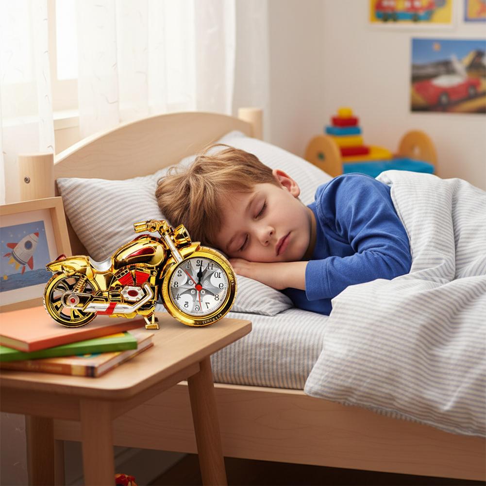 1PC Modern Simplicity Motorcycle Alarm Clock Multipurpose Motorcycle Ornament Creative Arabic Numeral Clock Home Office Decor