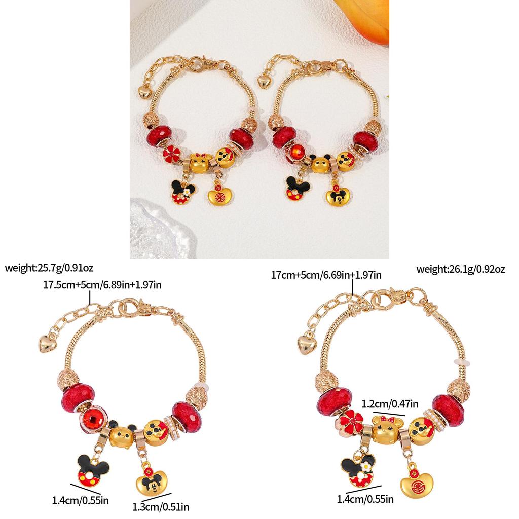 Mickey Mouse Childrens Beaded Bracelet With Alloy Material For Valentines Day Gift
