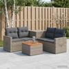 Sofa Set 6 Pieces Gray and Dark Gray Poly Rattan and Steel