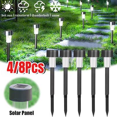 Luzes solares para áreas externas, lâmpadas de jardim para áreas externas, alimentadas por energia, à prova d'água, para caminho de paisagem para quintal, gramado, pátio, iluminação LED decorativa