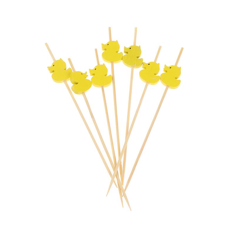 100 Pcs Disposable Bamboo Picks Food Fruit Cocktail Handmade Toothpicks