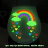 Glow-In-The-Dark Rainbow Heart Toilet Stickers Self-Adhesive Removable Wall Decals Car Stickers Glowing Home Decor