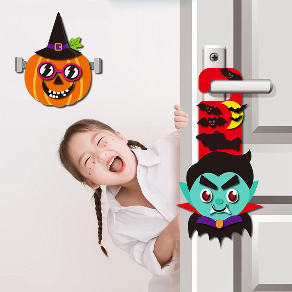 DIY Children's Cartoon Halloween Decorative Door Stickers, Festival Pumpkin Festival Game Set .