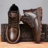 Winter snow boots men's velvet thickened versatile trend warm casual Martin boots cotton shoes brown youth high-top shoes