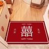 Tapis de sol en soie rouge pour porte d'entrée, nouvel an chinois, facile à nettoyer, en PVC