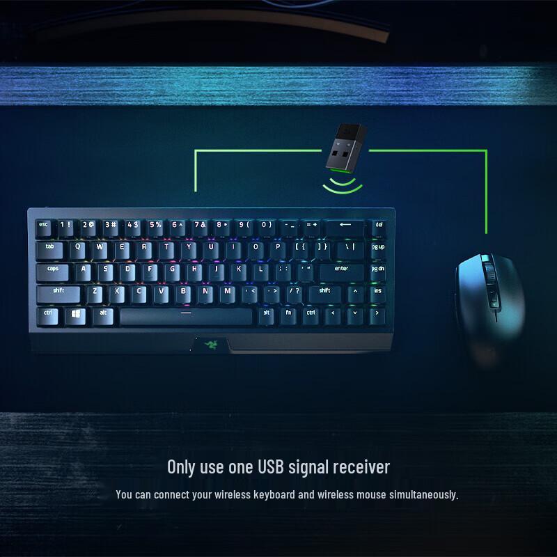 Razer BlackWidow V3 Mini HyperSpeed Phantom Edition Wireless Mechanical Gaming Keyboard