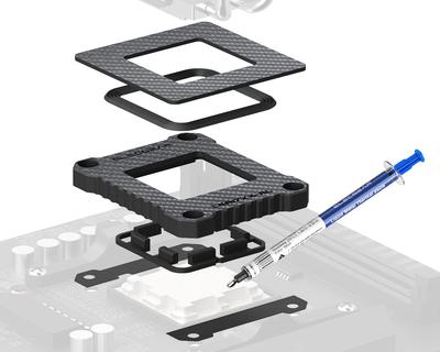 ElecGear AMD CPU Frame Liquid Metal Thermal Carbon Fiber for AMD Ryzen 7000 Zen4 Series with AM5 LGA1718 Replacement CPU Fixing Dual Design Anti-Bend