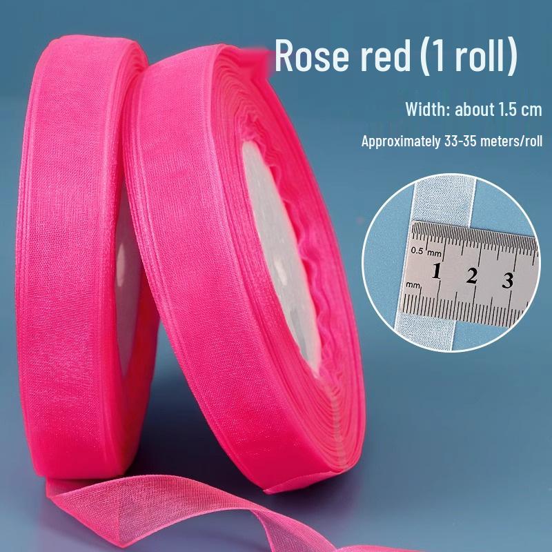 1.5cm Transparent Snow Yarn Ribbon for Gift Wrapping, DIY Crafts, Hair Accessories, and Chiffon Projects.