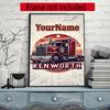 Peterbilt Heavy Trucks Customize Your Name Diamond Painting Round Diamond Diy Frameless Holiday Artwork Suitable For Home Office Wall Decoration