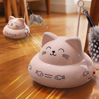 Elektrisches Interaktives Katzenspielzeug mit Federglöckchen Automatischer Beweglicher Katzen-Zerrer Langeweile-Spielzeug für Wohnungskatzen Anreicherungsspielzeug mit Musiklicht