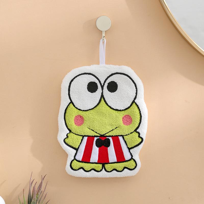 Cute Cartoon Quick-Dry Hanging Towel - Thickened Coral Fleece for Kitchen & Bathroom Use