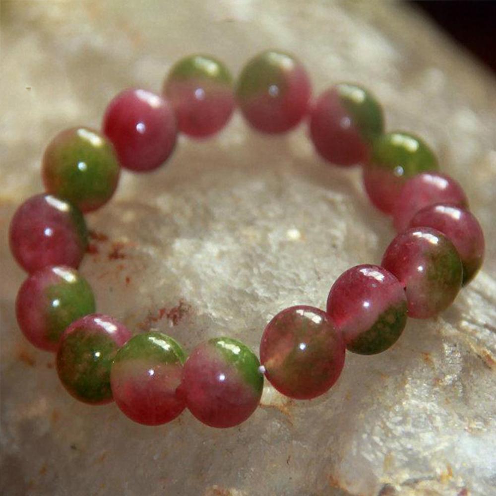8mm Natural watermelon tourmaline Bracelet Crystal Reiki Gem Stone tourmaline Beads Bracelets Women Fashion Jewelry gifts