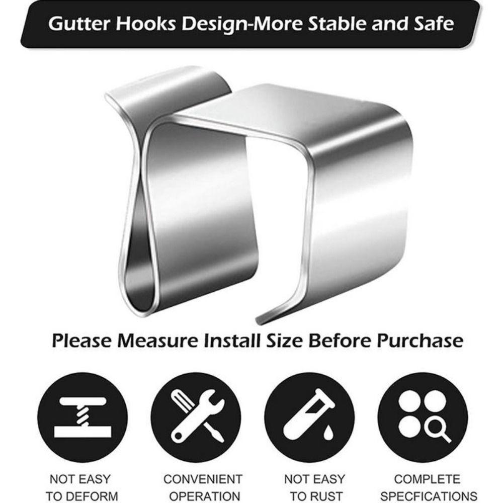 50Pcs Stable Holiday Lights Roof Hooks Metal Gutter Hangers Christmas Light Clips LED String Lights