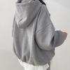 Navava Unisex Lettering Embroidery Long Sleeve Loose Fit Hoodie Nt2975