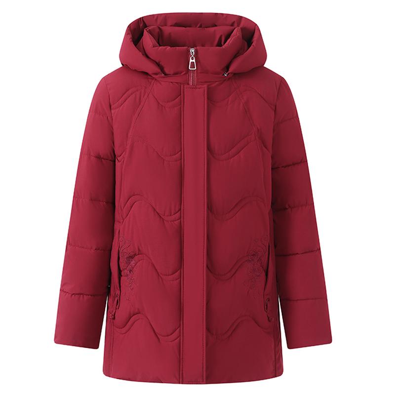 Marime Plus 2XL-7XL Mantouri de iarnă pentru femei de vârstă mijlocie, cu glugă, haine groase, calde, elegante, parkas, jachete pentru femei