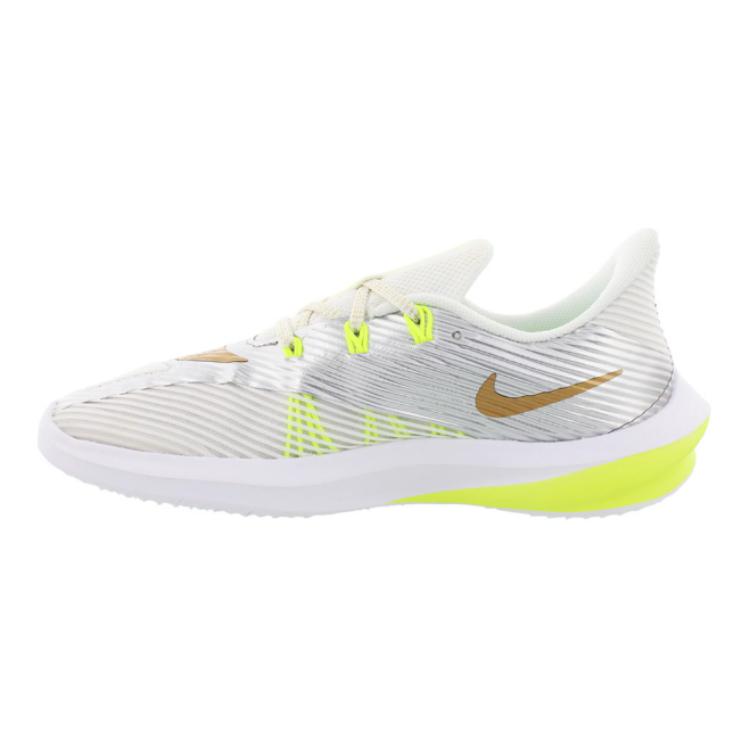 Nike Future Speed GS Chrome Metallic Gold Kids Sneakers Silver White Volt AH6747-100