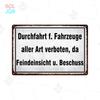 Halt Metall Zeichen Deutsch Achtung Warnschilder Gefahren bereich Warn plakate Vintage Metall Plakette Weißblech Wand dekorative