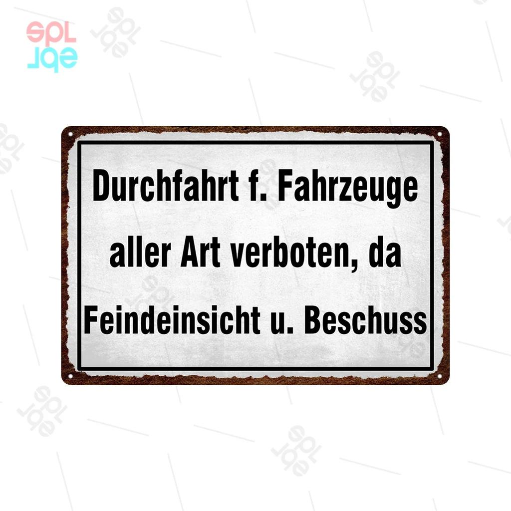 Halt Metall Zeichen Deutsch Achtung Warnschilder Gefahren bereich Warn plakate Vintage Metall Plakette Weißblech Wand dekorative
