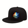 Vibrant Trippy Ghost Graphic Flat Brim Cap Polyester Adult Casual Baseball Hat Adjustable Snapback