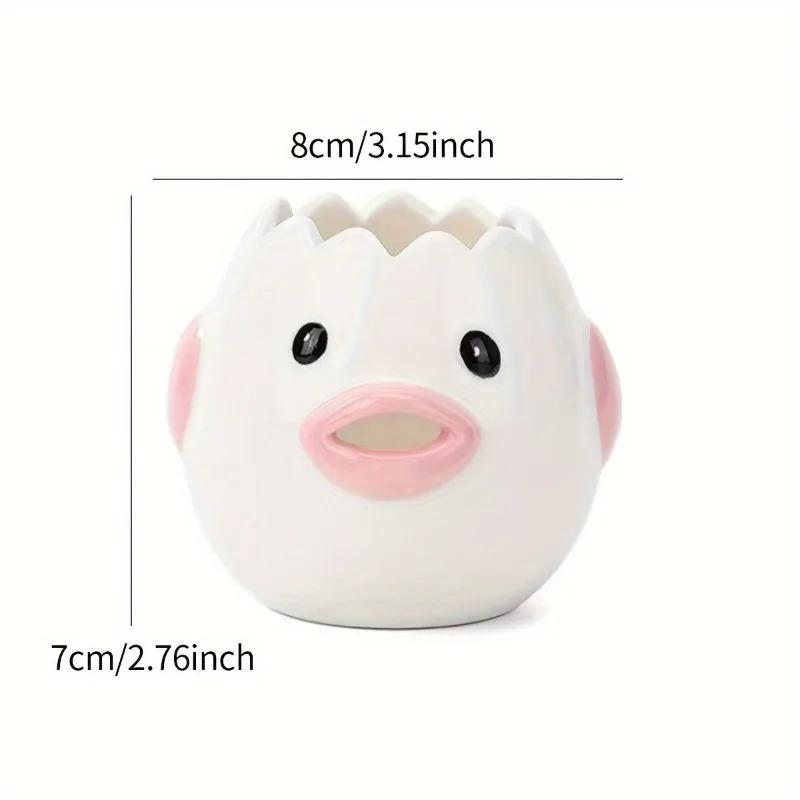 1ks Cute Little Kuřecí Keramický Oddělovač vajec Kreativní Oddělovač vajec Oddělovač vaječného žloutku Oddělovač bílků Filtr Nástroj na pečení pro pekařství