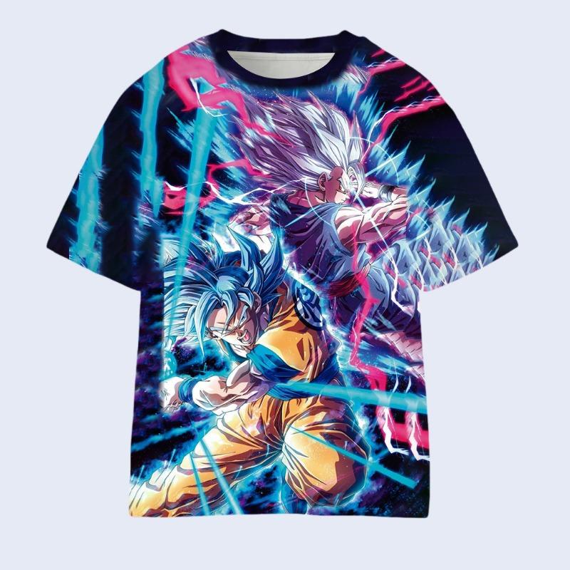 New Japanese Dragon Ball Anime Merch T-Shirt Trendy Y2K Style Design Unisex & Kids Loose Fit Short Sleeves for Summer