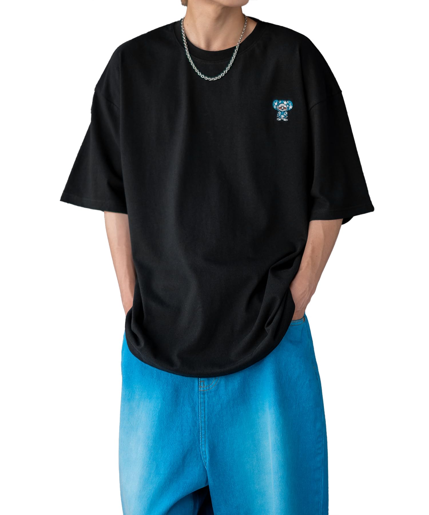 

IMPROMES Casual SIDEWAYSTANCE Embroidered Downer Rat Short Sleeve T-Shirt, Men s, Black