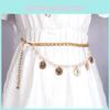 Vintage Coin Pendant Body Chain With Pearl For Unisex Fashion Accessory