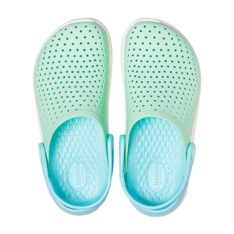 Crocs LiteRide Simple Casual Hole Sandals Green and Blue Kids' Model