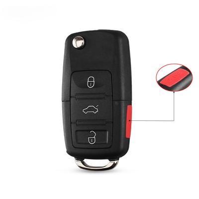 3+ 1 Panic 4 tlačítka Flip Remote Key Shell Fit pro VW Touareg Switchblade Flip Case Fob