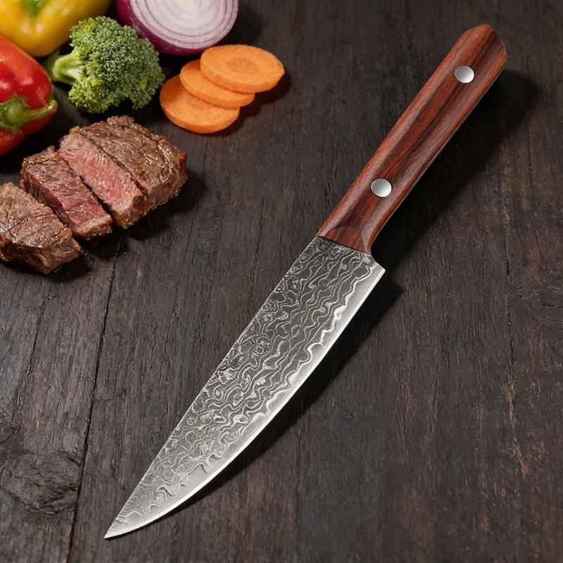 Damascus Steel Kitchen Knife Boning Paring Utility Knife Chef Knife For Fruit Vegetable Meat Fishing Cutting Tools