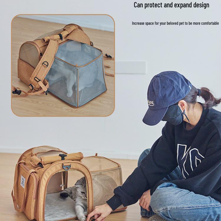 Breathable Foldable Pet Backpack for Cats - Large Capacity