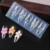 3D Spring Flower Nail Silicone Nail Carving Mold Lily Hibiscus Resin Design Nail Art Print Stencils Diy Manicure Mold Tools