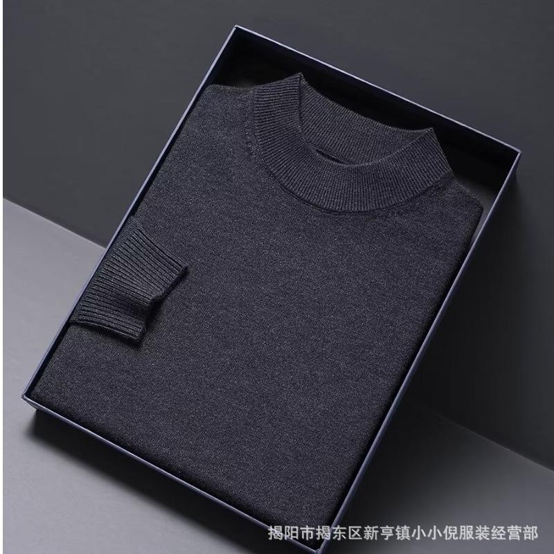 Mens Thickened Warm Half Turtleneck Knitted Sweater Casual Winter Pullover