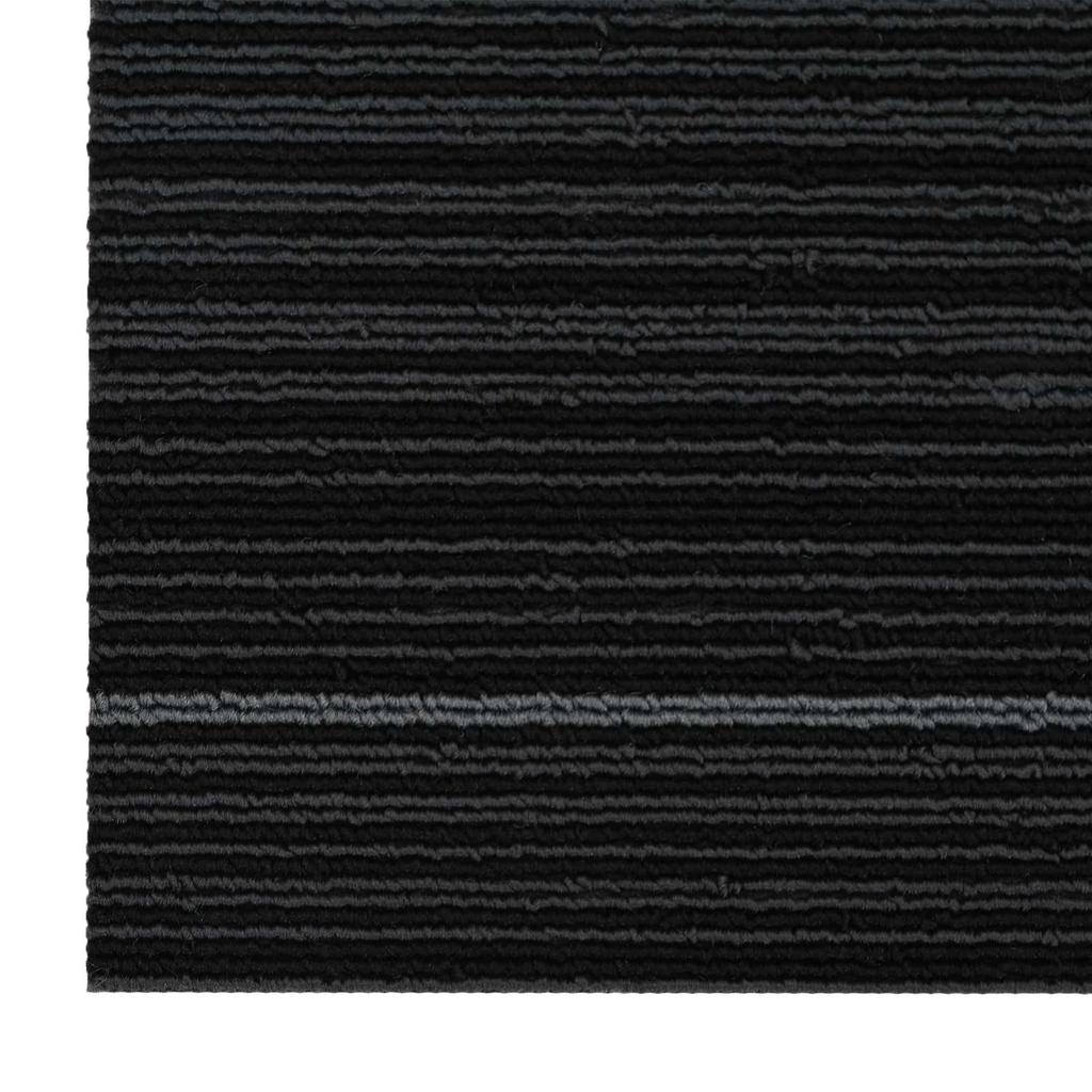 Striped Dark Gray Carpet Tile 50 x 50 cm 4 pcs